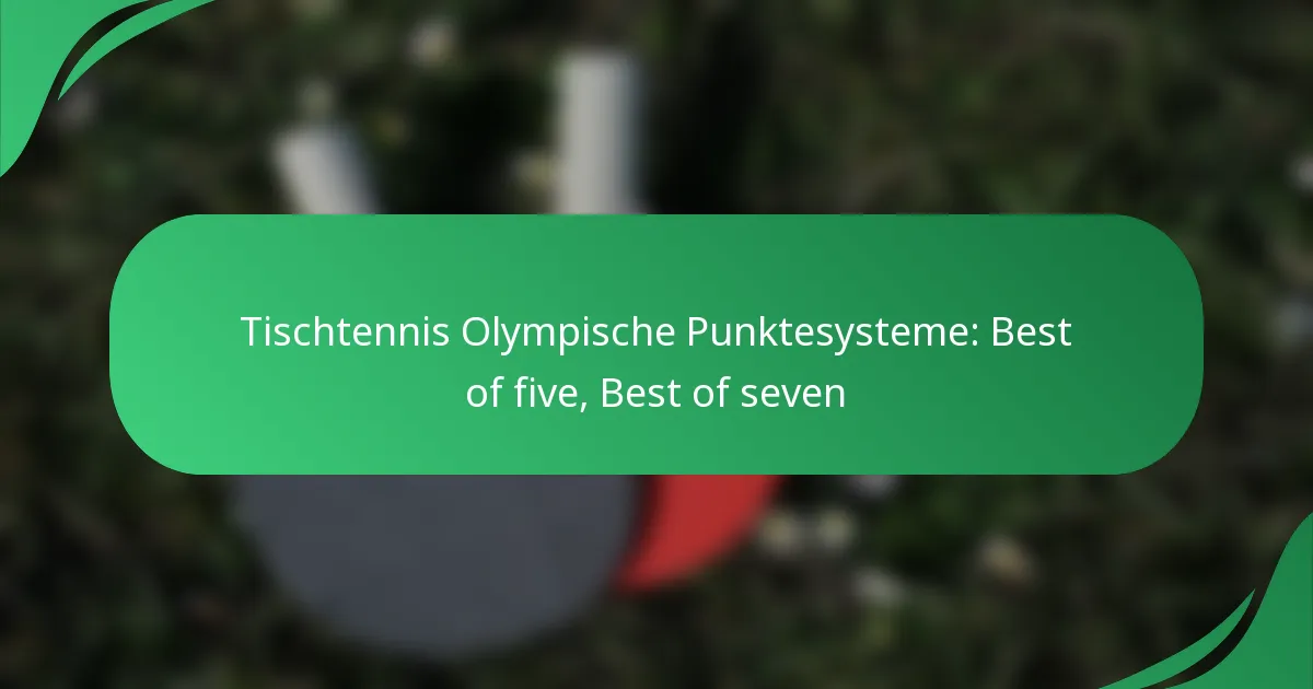 Tischtennis Olympische Punktesysteme: Best of five, Best of seven