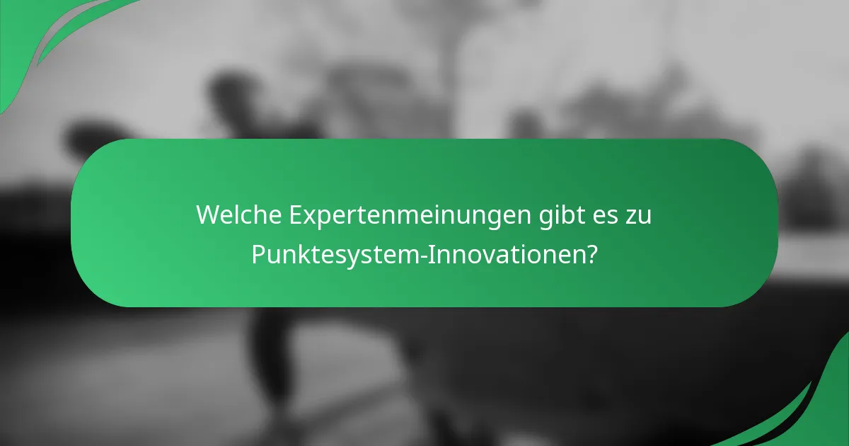 Welche Expertenmeinungen gibt es zu Punktesystem-Innovationen?